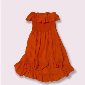 L- Strapless Coral Dress